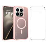 For Xiaomi 15T Magnetic Phone Case Matte Finish TPU PC Shockproof Phone Cover with Tempered Glass