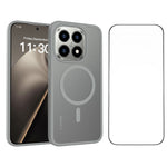 For Xiaomi 15T Magnetic Phone Case Matte Finish TPU PC Shockproof Phone Cover with Tempered Glass