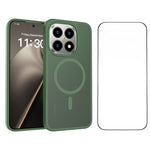 For Xiaomi 15T Magnetic Phone Case Matte Finish TPU PC Shockproof Phone Cover with Tempered Glass