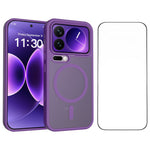 Magnetiskt mobilskal för Xiaomi 17 Pro, matt finish, TPU PC, stötsäkert mobilskal med härdat glas
