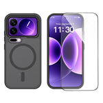 Magnetiskt mobilskal för Xiaomi 17 Pro, matt finish, TPU PC, stötsäkert mobilskal med härdat glas