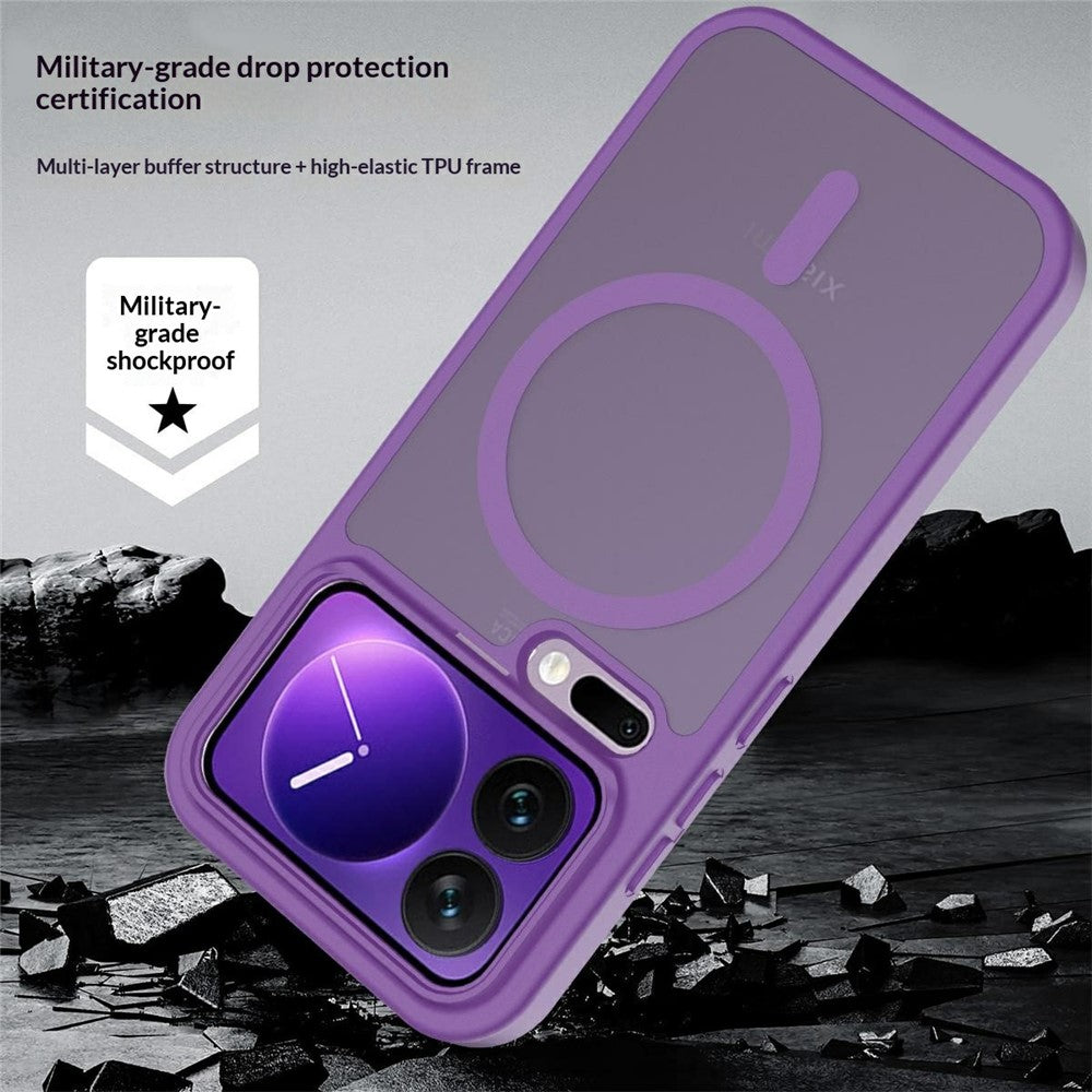 Magnetiskt mobilskal för Xiaomi 17 Pro, matt finish, TPU PC, stötsäkert mobilskal med härdat glas