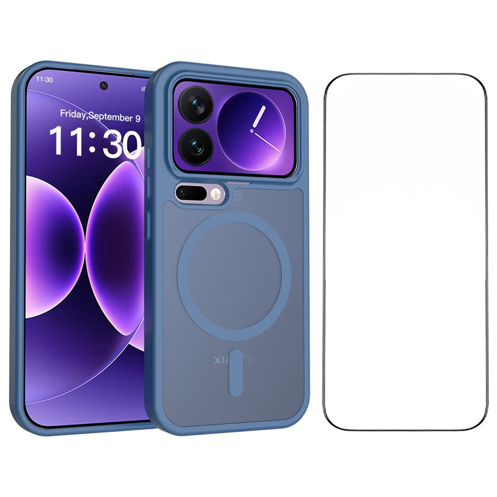 Magnetiskt mobilskal för Xiaomi 17 Pro, matt finish, TPU PC, stötsäkert mobilskal med härdat glas