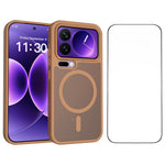 Magnetiskt mobilskal för Xiaomi 17 Pro, matt finish, TPU PC, stötsäkert mobilskal med härdat glas