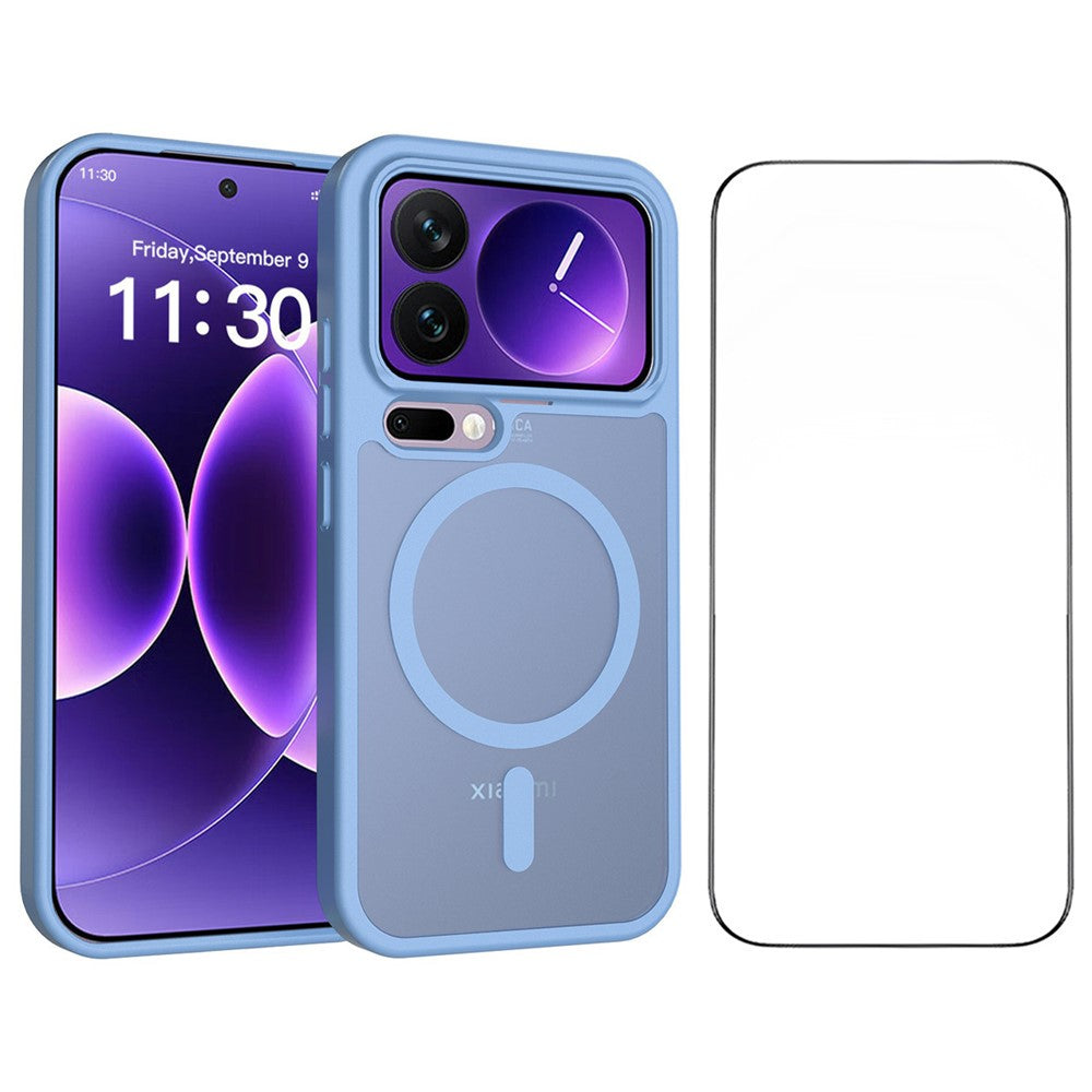 Magnetiskt mobilskal för Xiaomi 17 Pro, matt finish, TPU PC, stötsäkert mobilskal med härdat glas