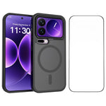 Magnetiskt mobilskal för Xiaomi 17 Pro, matt finish, TPU PC, stötsäkert mobilskal med härdat glas