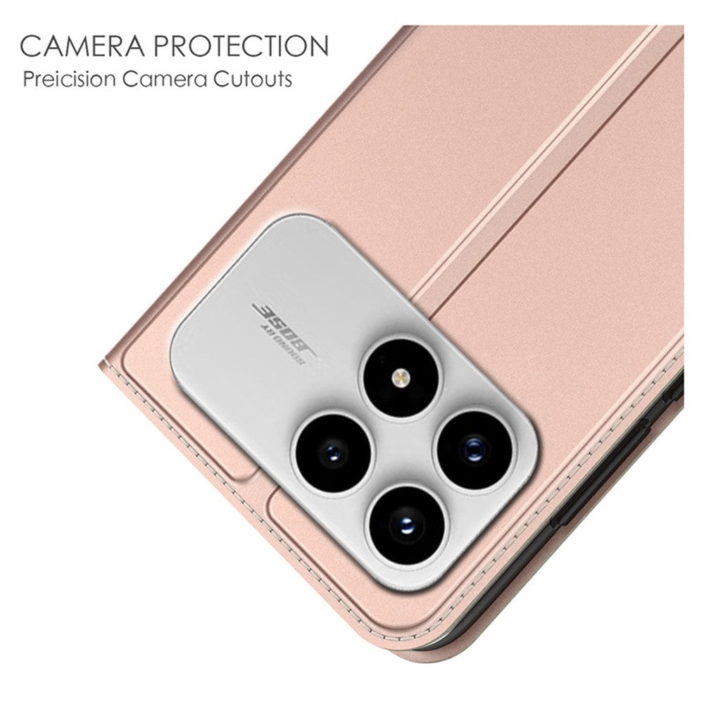 Xiaomi Redmi K90 5G-skal i PU-läder med korthållare och stativ