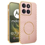 For Motorola Edge 70 5G Case Carbon Fiber Textured Electroplated TPU Phone Back Cover
