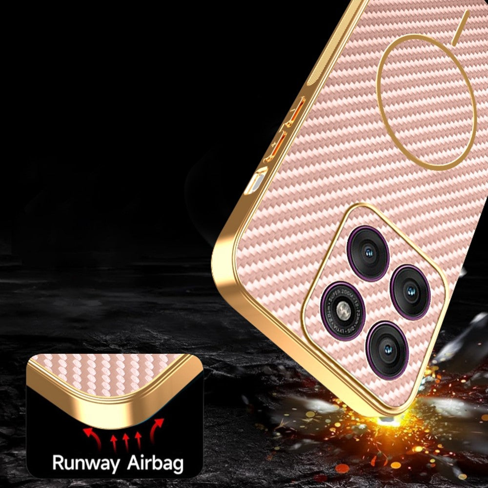 For Motorola Edge 70 5G Case Carbon Fiber Textured Electroplated TPU Phone Back Cover