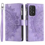 Zipper Pocket Wallet Case for Samsung Galaxy A52 4G / 5G / A52s 5G, Collision-proof Mandala Flower Imprinted PU Leather Stand Cover with Multiple Card Slots