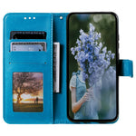 Samsung Galaxy S23 mandala-blomstret præget PU-læder-pungcover, flip med stativ, magnetisk lukning, stødsikkert etui