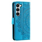 Samsung Galaxy S23 mandala-blomstret præget PU-læder-pungcover, flip med stativ, magnetisk lukning, stødsikkert etui