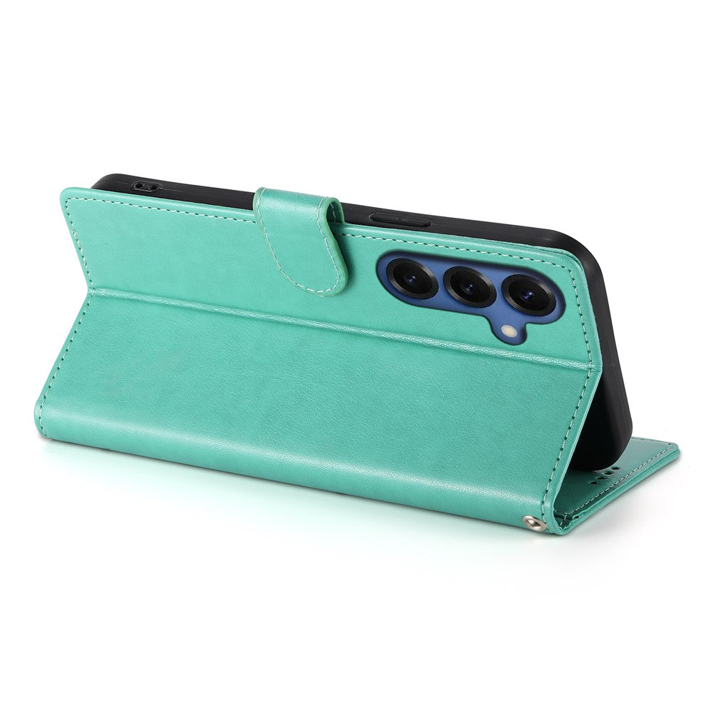 Samsung Galaxy S26 Plånboksfodral Fjärilsblommigt Mönster PU-läder Mobilskal med Handledsrem