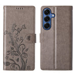 Samsung Galaxy S26 Plånboksfodral Fjärilsblommigt Mönster PU-läder Mobilskal med Handledsrem