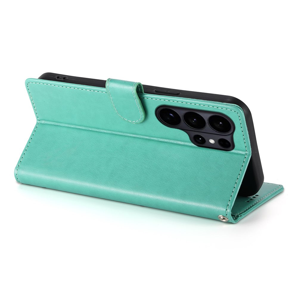 Samsung Galaxy S26 Ultra Plånboksfodral Fjärilsblommigt Mönster PU-läder Mobilskal med Handledsrem
