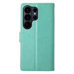 Samsung Galaxy S26 Ultra Plånboksfodral Fjärilsblommigt Mönster PU-läder Mobilskal med Handledsrem