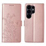 Samsung Galaxy S26 Ultra Plånboksfodral Fjärilsblommigt Mönster PU-läder Mobilskal med Handledsrem
