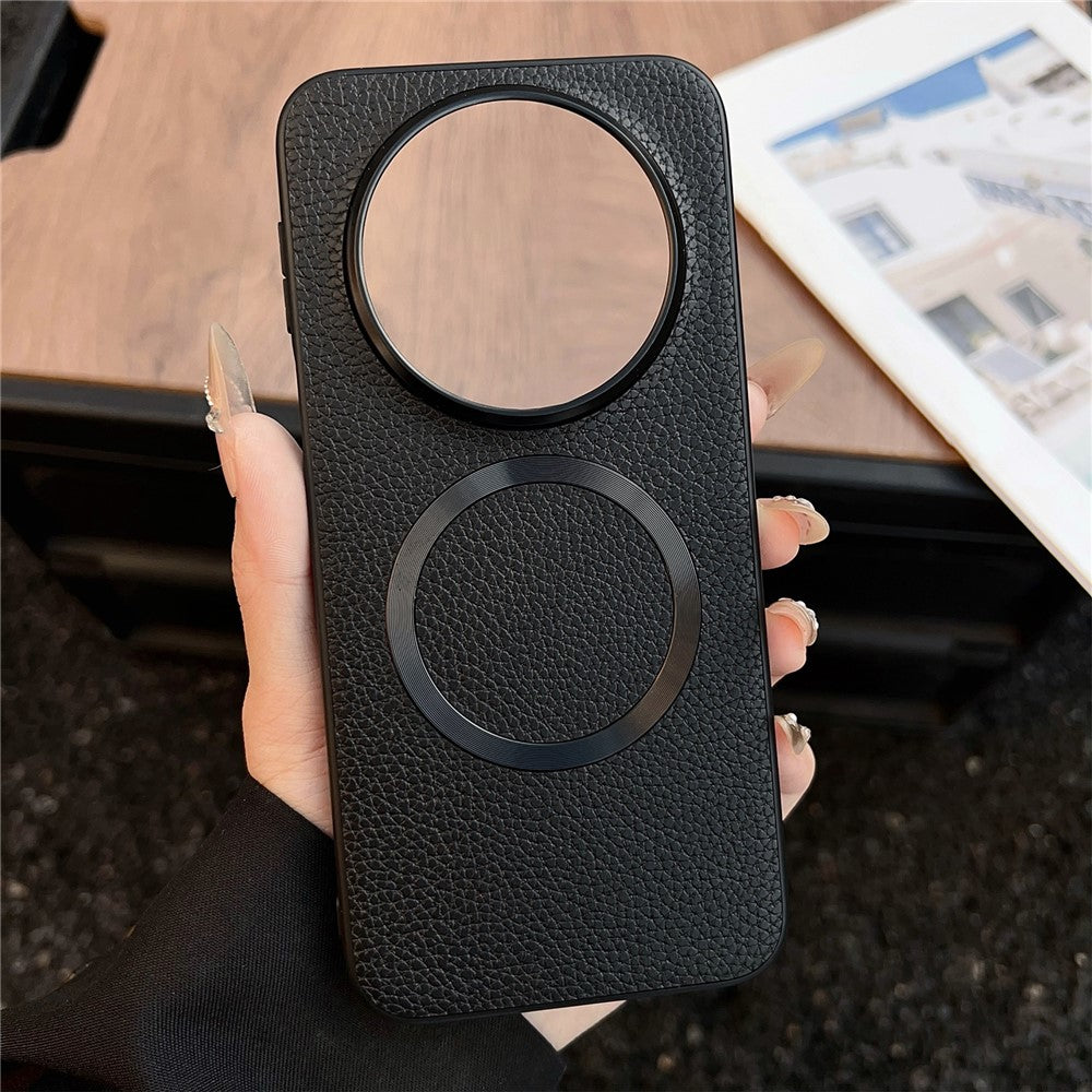 For Huawei Mate 80 Magnetic Case Litchi Texture PU Leather + TPU Phone Back Cover