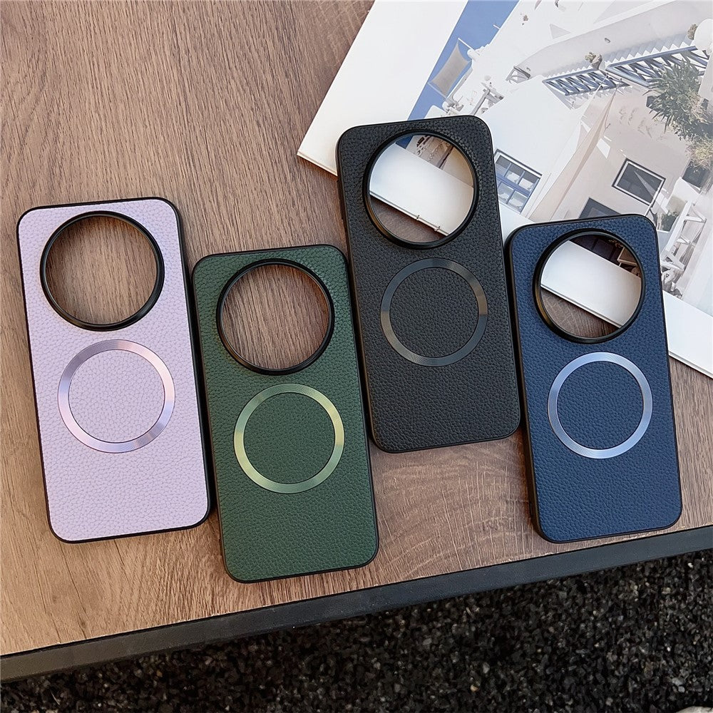 For Huawei Mate 80 Magnetic Case Litchi Texture PU Leather + TPU Phone Back Cover