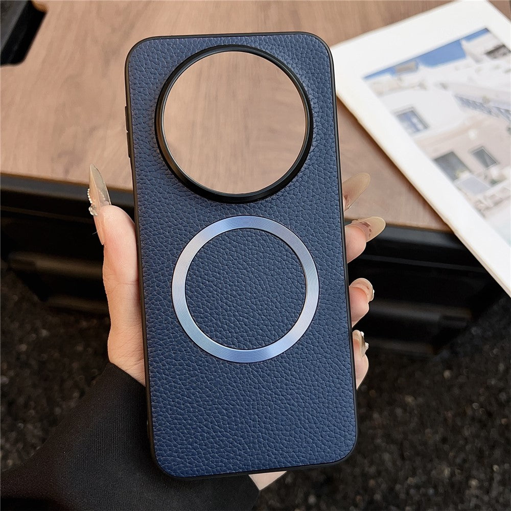 For Huawei Mate 80 Magnetic Case Litchi Texture PU Leather + TPU Phone Back Cover