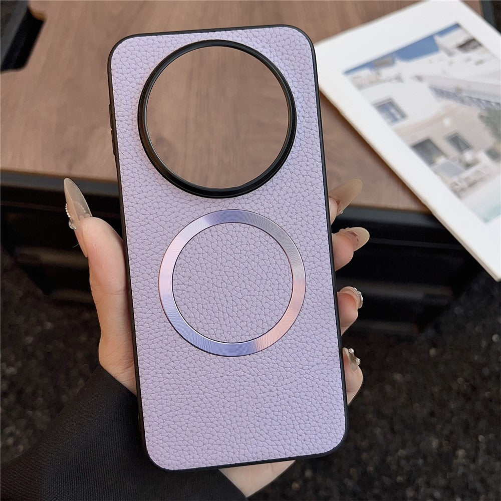 For Huawei Mate 80 Magnetic Case Litchi Texture PU Leather + TPU Phone Back Cover