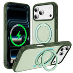 For iPhone 18 Pro / 17 Pro Magnetic Case with Kickstand Dual Color Anti Drop Protective Phone Cover
