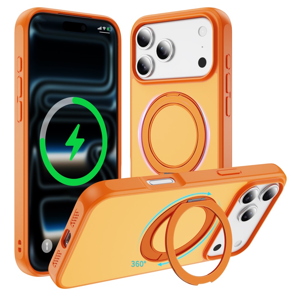 Til iPhone 18 Pro Max / 17 Pro Max Magnetisk Cover med Kickstand Dobbeltfarvet Beskyttende Anti-fald Telefoncover