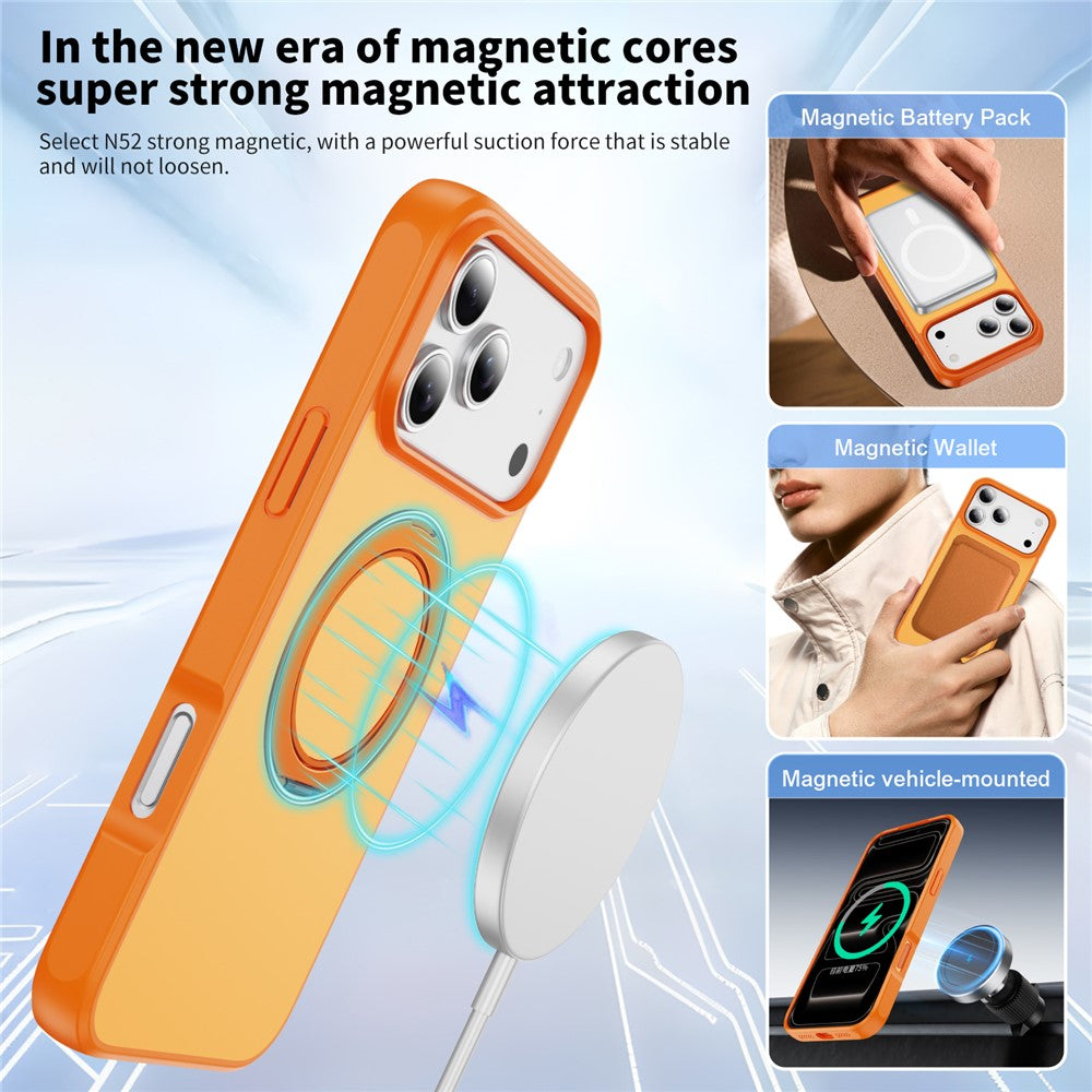Til iPhone 18 Pro Max / 17 Pro Max Magnetisk Cover med Kickstand Dobbeltfarvet Beskyttende Anti-fald Telefoncover
