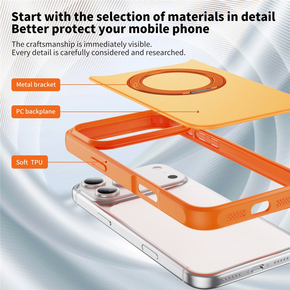 Til iPhone 18 Pro Max / 17 Pro Max Magnetisk Cover med Kickstand Dobbeltfarvet Beskyttende Anti-fald Telefoncover