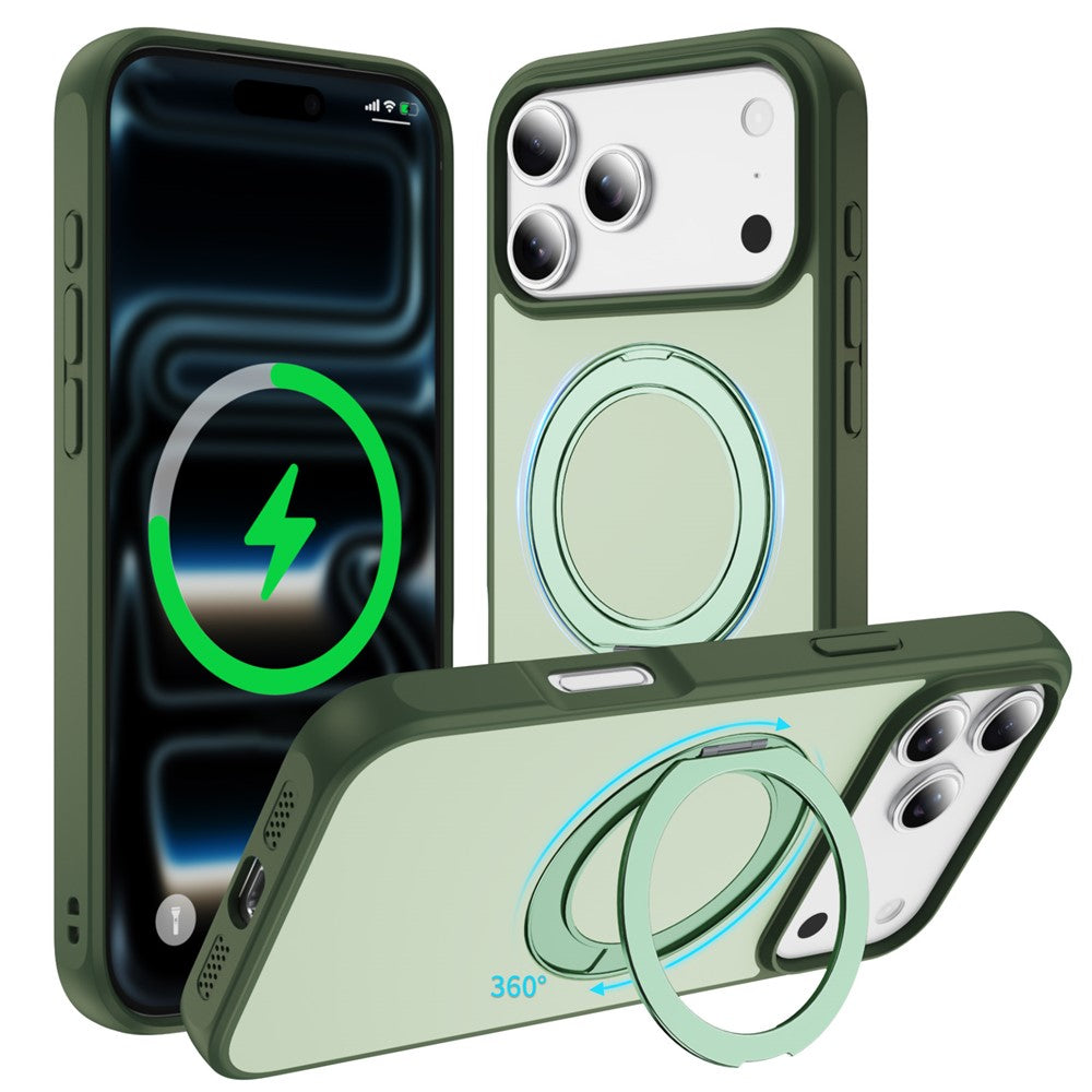 Til iPhone 18 Pro Max / 17 Pro Max Magnetisk Cover med Kickstand Dobbeltfarvet Beskyttende Anti-fald Telefoncover
