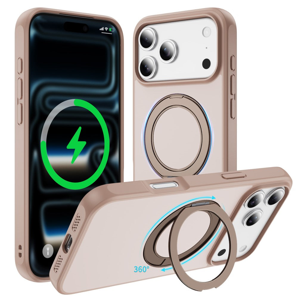 Til iPhone 18 Pro Max / 17 Pro Max Magnetisk Cover med Kickstand Dobbeltfarvet Beskyttende Anti-fald Telefoncover