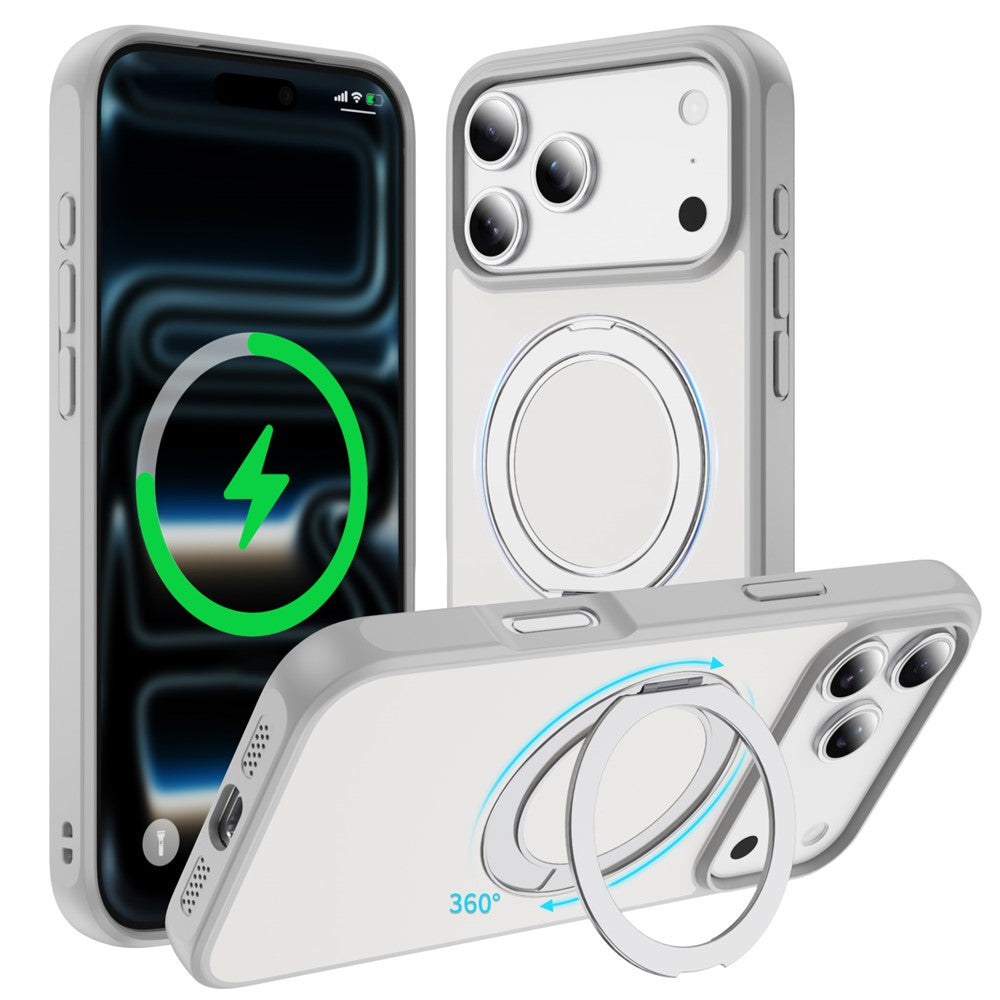 Til iPhone 18 Pro Max / 17 Pro Max Magnetisk Cover med Kickstand Dobbeltfarvet Beskyttende Anti-fald Telefoncover