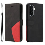 Til Samsung Galaxy A37 5G telefoncover i læder med stativ og pung, tofarvet splejsningsdesign
