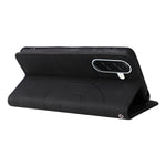 Til Samsung Galaxy A37 5G telefoncover i læder med stativ og pung, tofarvet splejsningsdesign