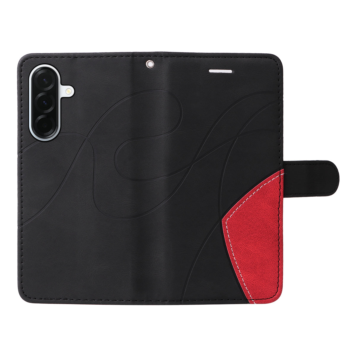Til Samsung Galaxy A37 5G telefoncover i læder med stativ og pung, tofarvet splejsningsdesign