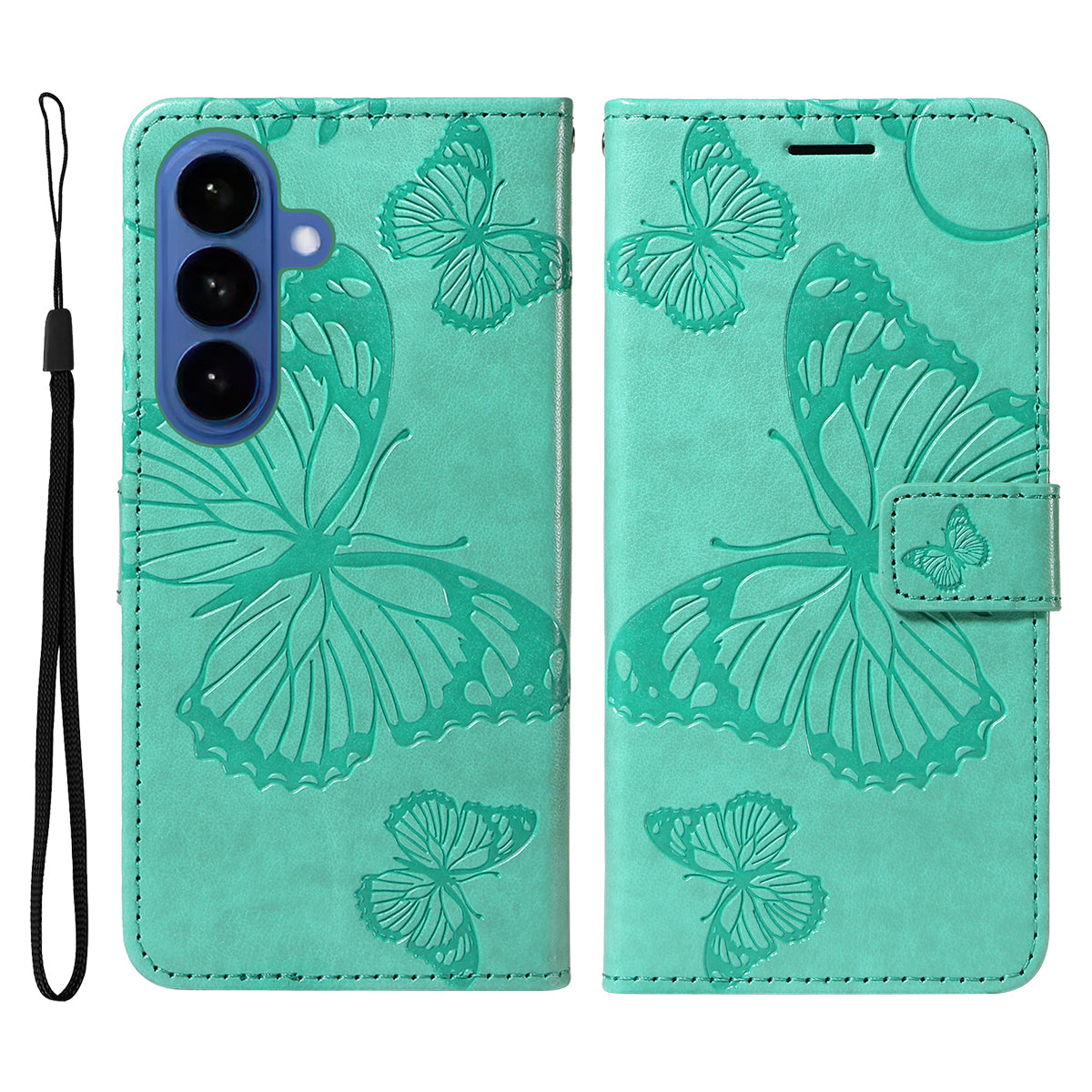 For Samsung Galaxy S26+ Wallet Case Floral Butterfly Imprinted Leather Phone Cover Stand