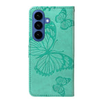 Samsung Galaxy S26+ Plånboksfodral Läderfodral med Blommig Fjäril och Stativ