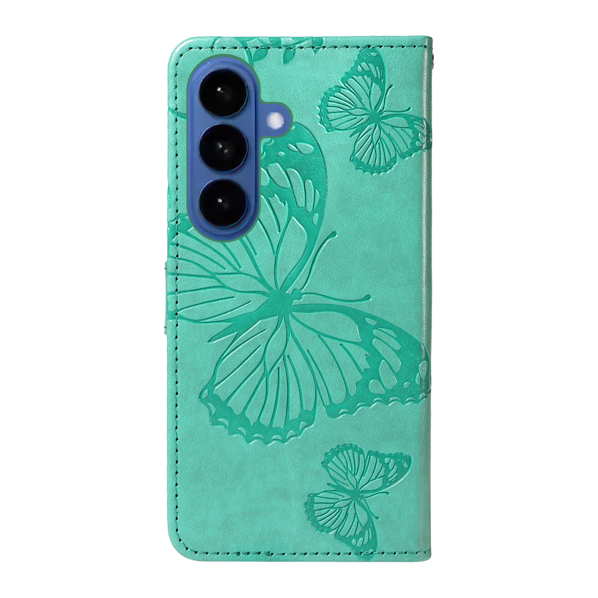Samsung Galaxy S26+ Plånboksfodral Läderfodral med Blommig Fjäril och Stativ