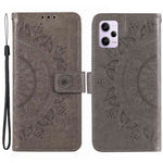 Mandala Flower Imprinted PU Leather Case for Xiaomi Redmi Note 12 Pro+ 5G, Flip Stand Magnetic Clasp Protection Cover Wallet