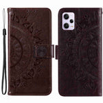 Mandala Flower Imprinted PU Leather Case for Xiaomi Redmi Note 12 Pro+ 5G, Flip Stand Magnetic Clasp Protection Cover Wallet
