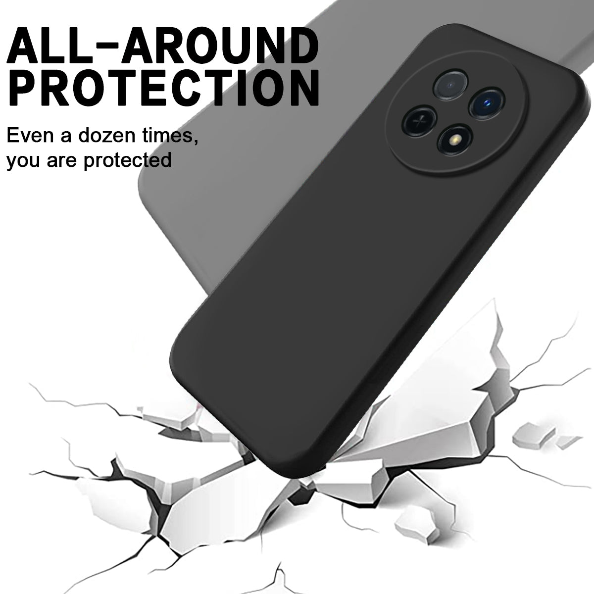 For Huawei nova 14i 4G Liquid Silicone Case Phone Back Cover with Hand Strap