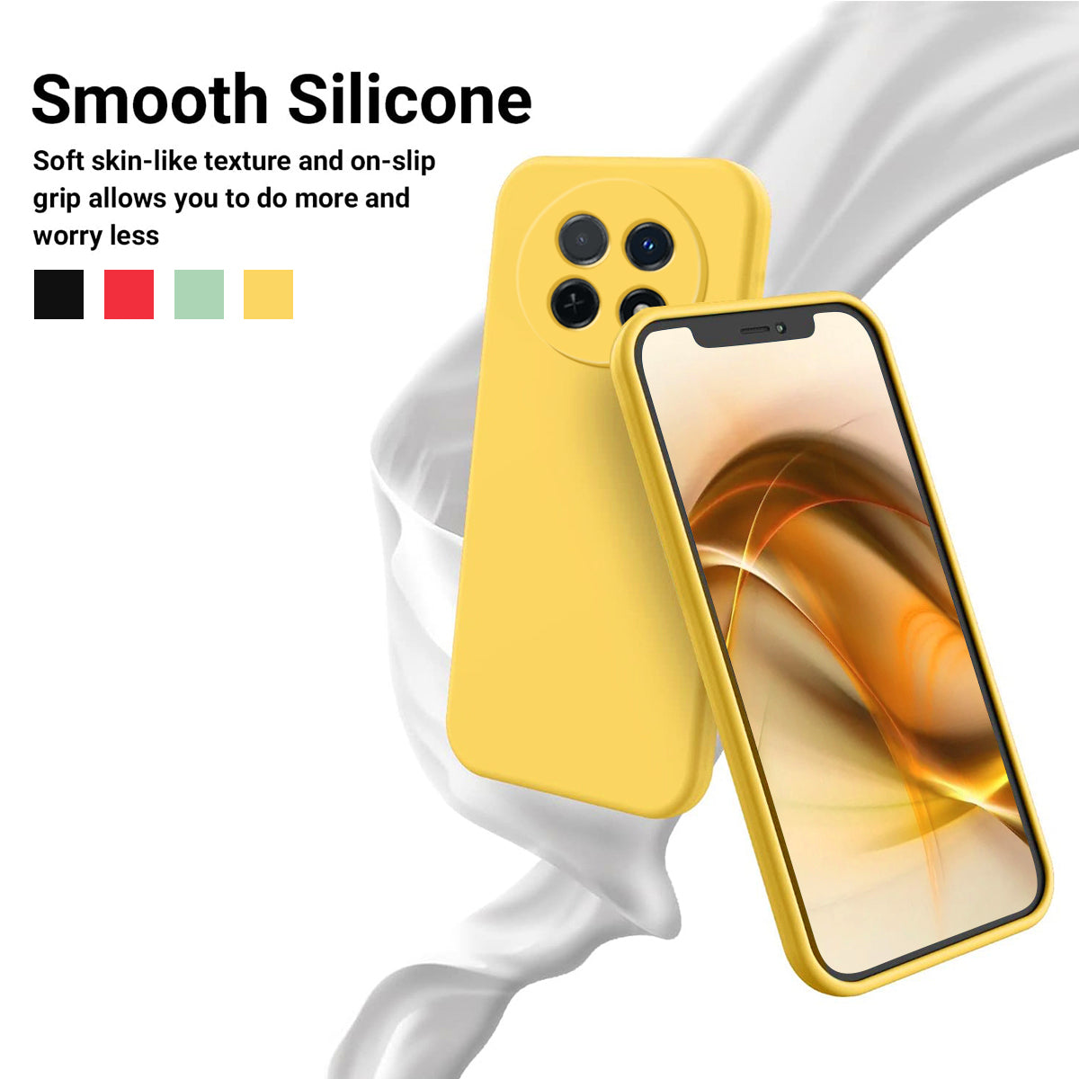 For Huawei nova 14i 4G Liquid Silicone Case Phone Back Cover with Hand Strap