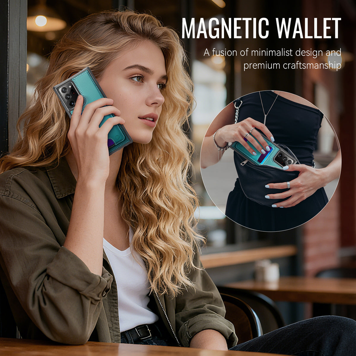 JEEHOOD For Samsung Galaxy Note20 Ultra Magnetic Case  J10 Leather Back Phone Cover with Detachable Card Holder Kickstand