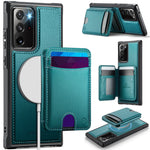 JEEHOOD For Samsung Galaxy Note20 Ultra Magnetic Case  J10 Leather Back Phone Cover with Detachable Card Holder Kickstand