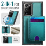 JEEHOOD For Samsung Galaxy Note20 Ultra Magnetic Case  J10 Leather Back Phone Cover with Detachable Card Holder Kickstand