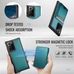 JEEHOOD For Samsung Galaxy Note20 Ultra Magnetic Case  J10 Leather Back Phone Cover with Detachable Card Holder Kickstand