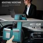 JEEHOOD For Samsung Galaxy Note20 Ultra Magnetic Case  J10 Leather Back Phone Cover with Detachable Card Holder Kickstand