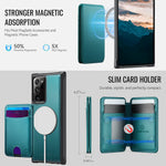 JEEHOOD For Samsung Galaxy Note20 Ultra Magnetic Case  J10 Leather Back Phone Cover with Detachable Card Holder Kickstand