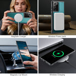 JEEHOOD For Samsung Galaxy Note20 Ultra Magnetic Case  J10 Leather Back Phone Cover with Detachable Card Holder Kickstand