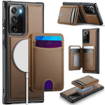 JEEHOOD For Samsung Galaxy Note20 Ultra Magnetic Case  J10 Leather Back Phone Cover with Detachable Card Holder Kickstand